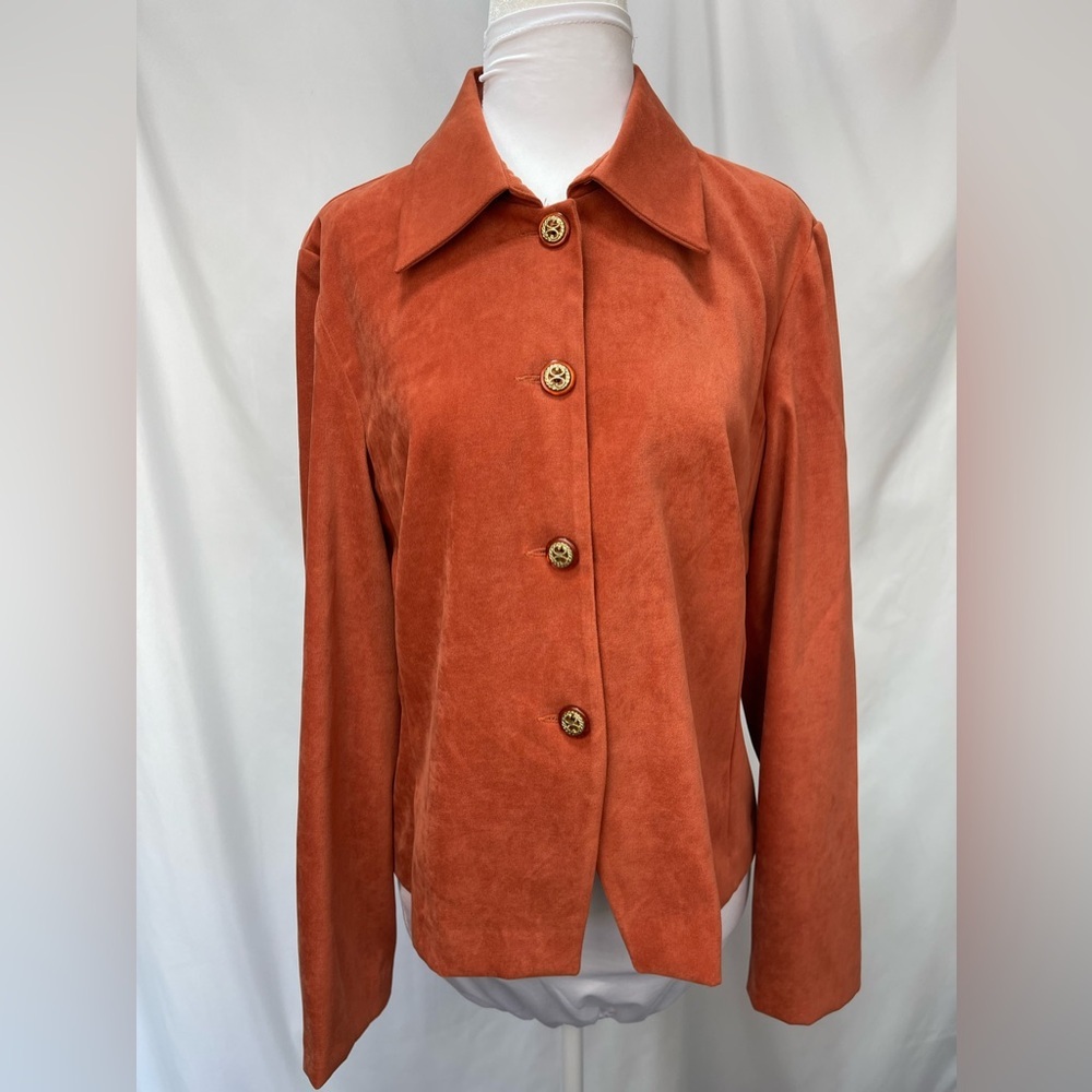 Dressbarn Rust Suede like blouse or jacket women’s size small - Picture 4 of 14